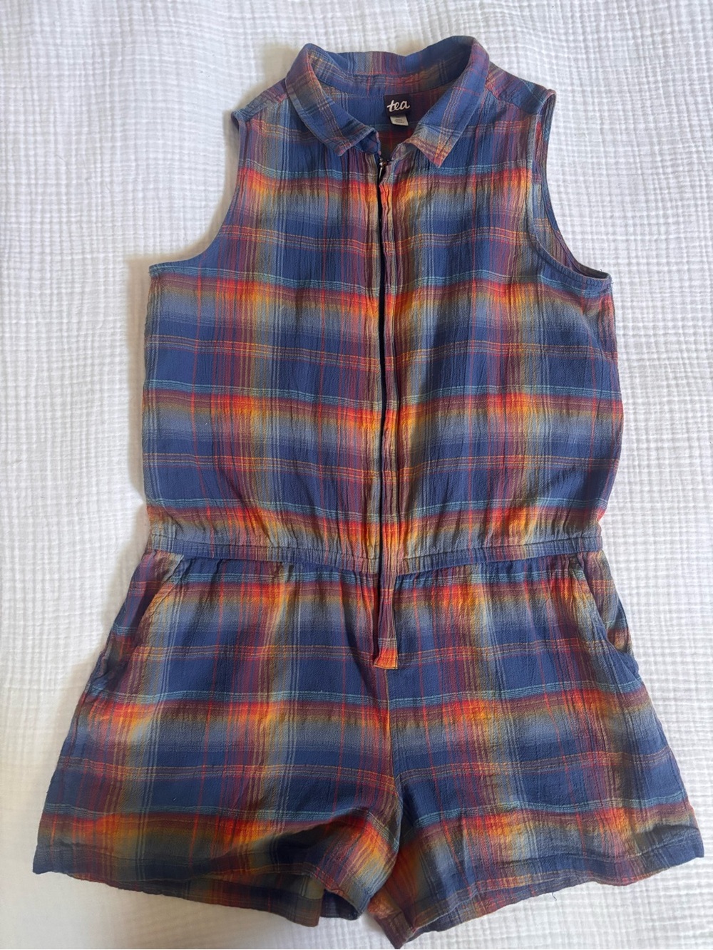 Tea Collection Romper Multicolor - Blue Base